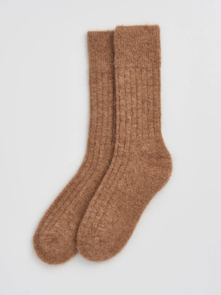 Alpaca Ultra Soft Ribbed Bed Socks