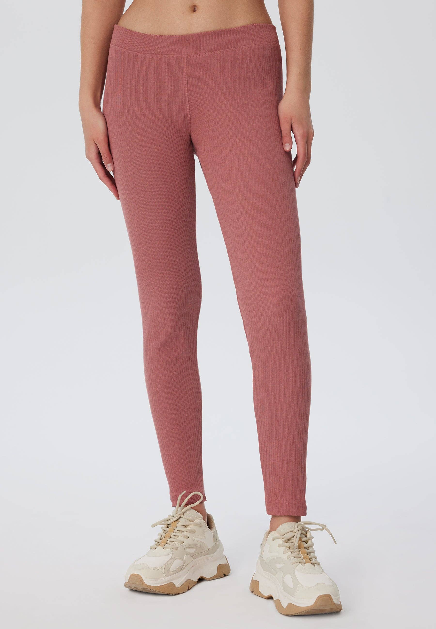 Organic Ribbed Leggings: Womens
