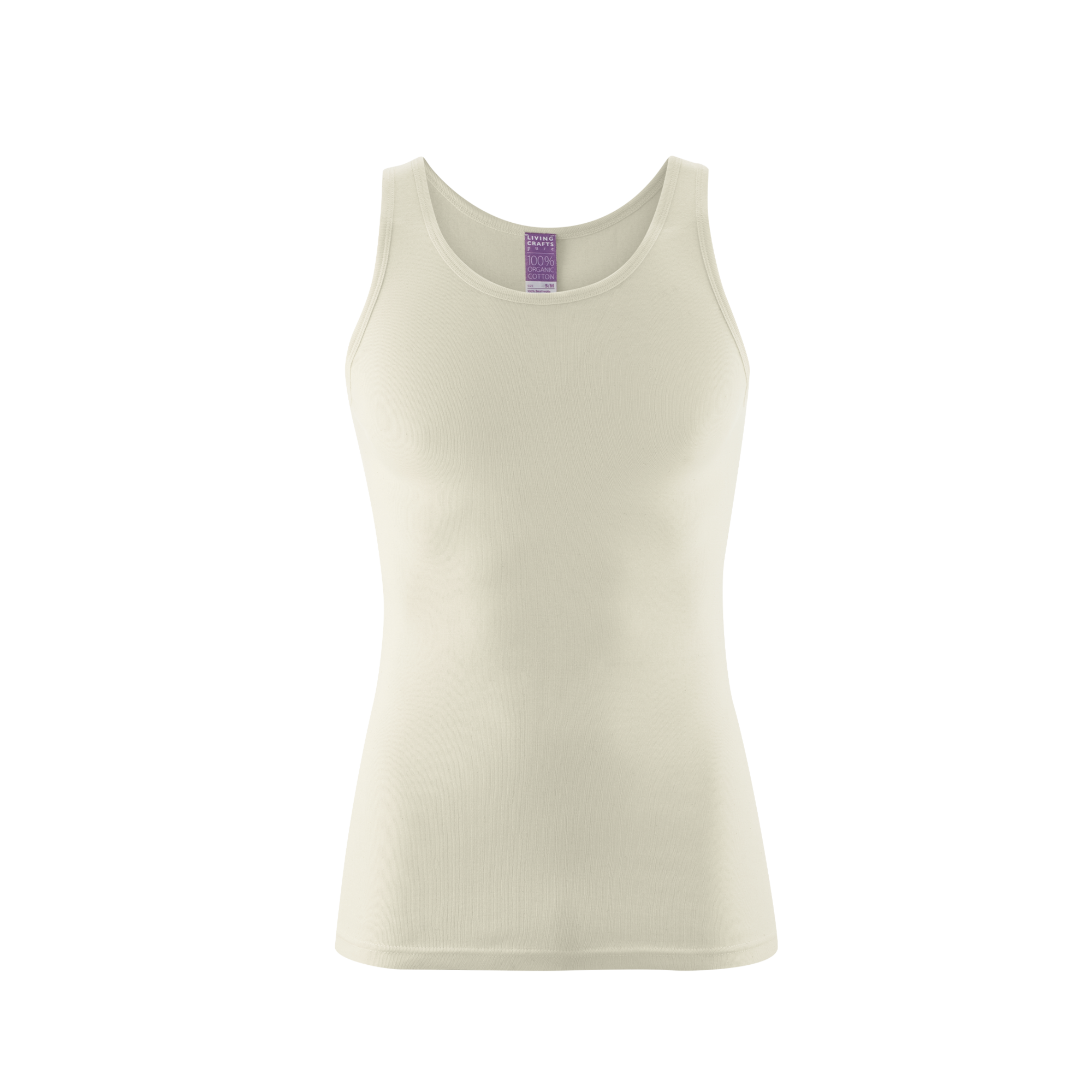 Organic Cotton Ribbed Vest: Mens