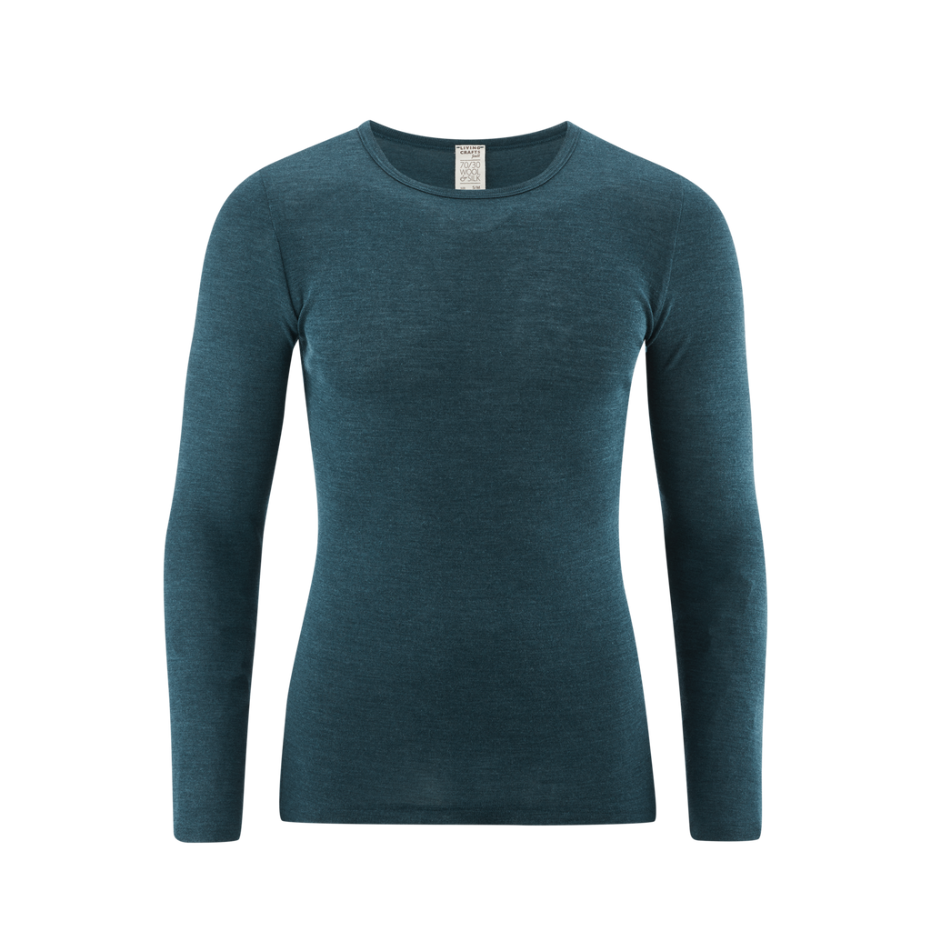 Organic Wool & Silk Long Sleeve T-shirt: Mens