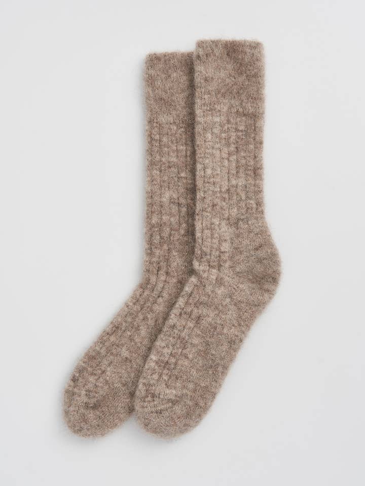Alpaca Ultra Soft Ribbed Bed Socks