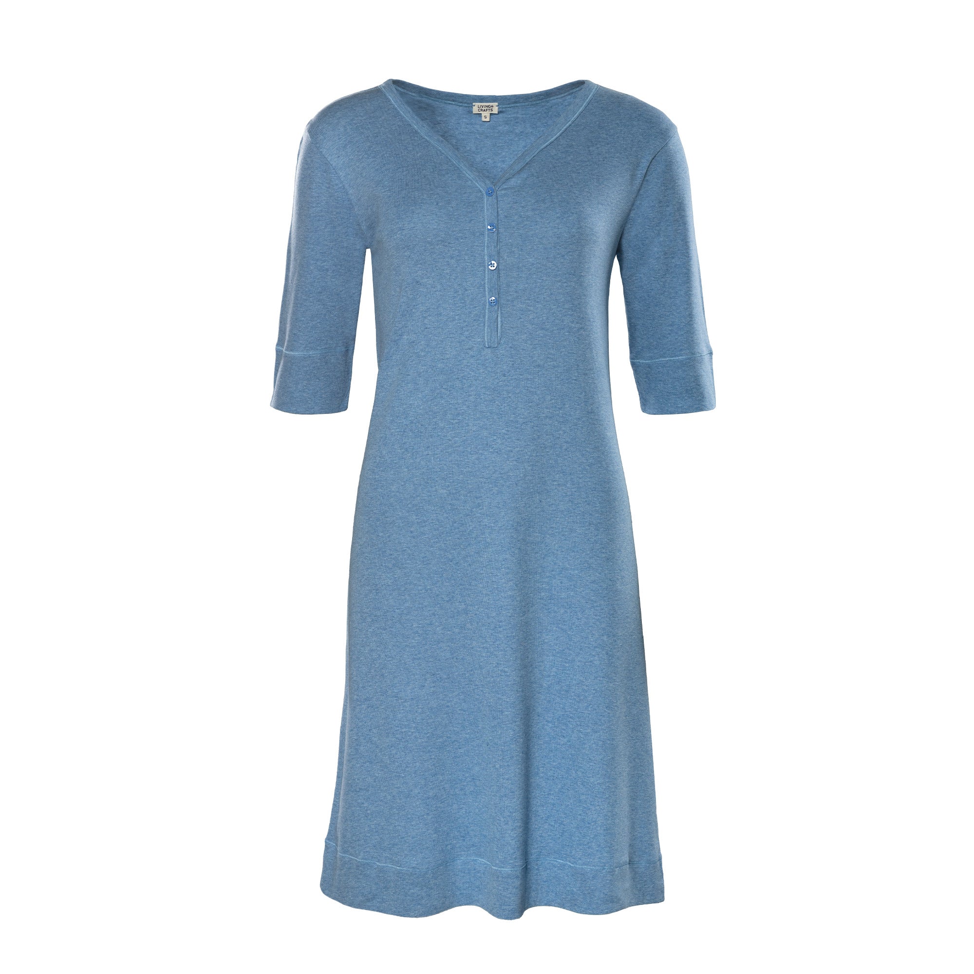 Organic Night Shirt with Buttons: Womens