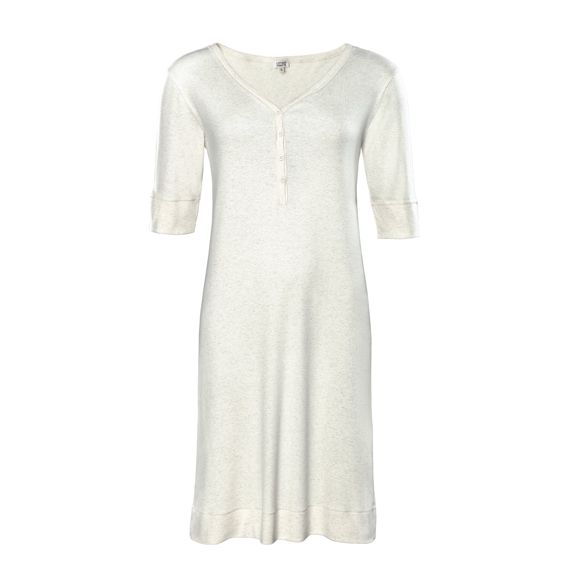 Organic Night Shirt with Buttons: Womens