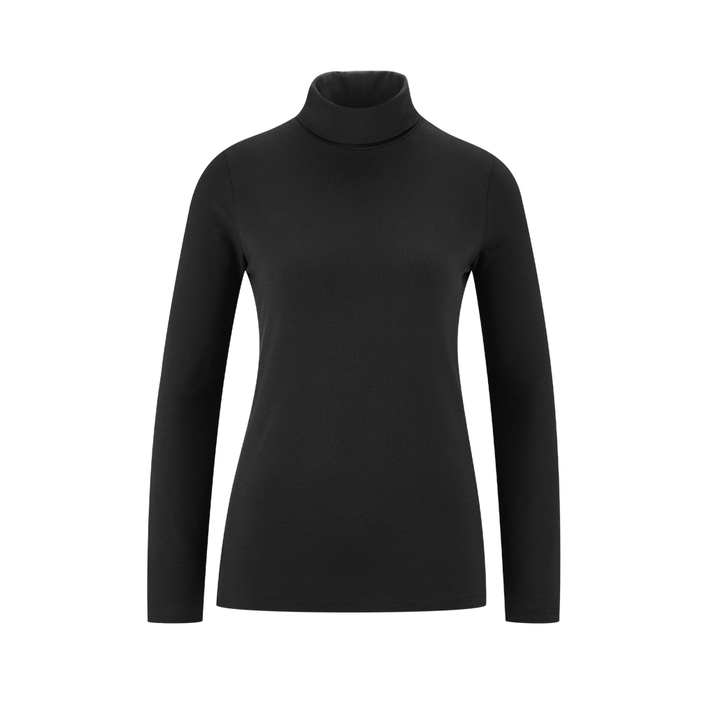 Organic Long Sleeve Stretch Turtleneck T-shirt: Womens