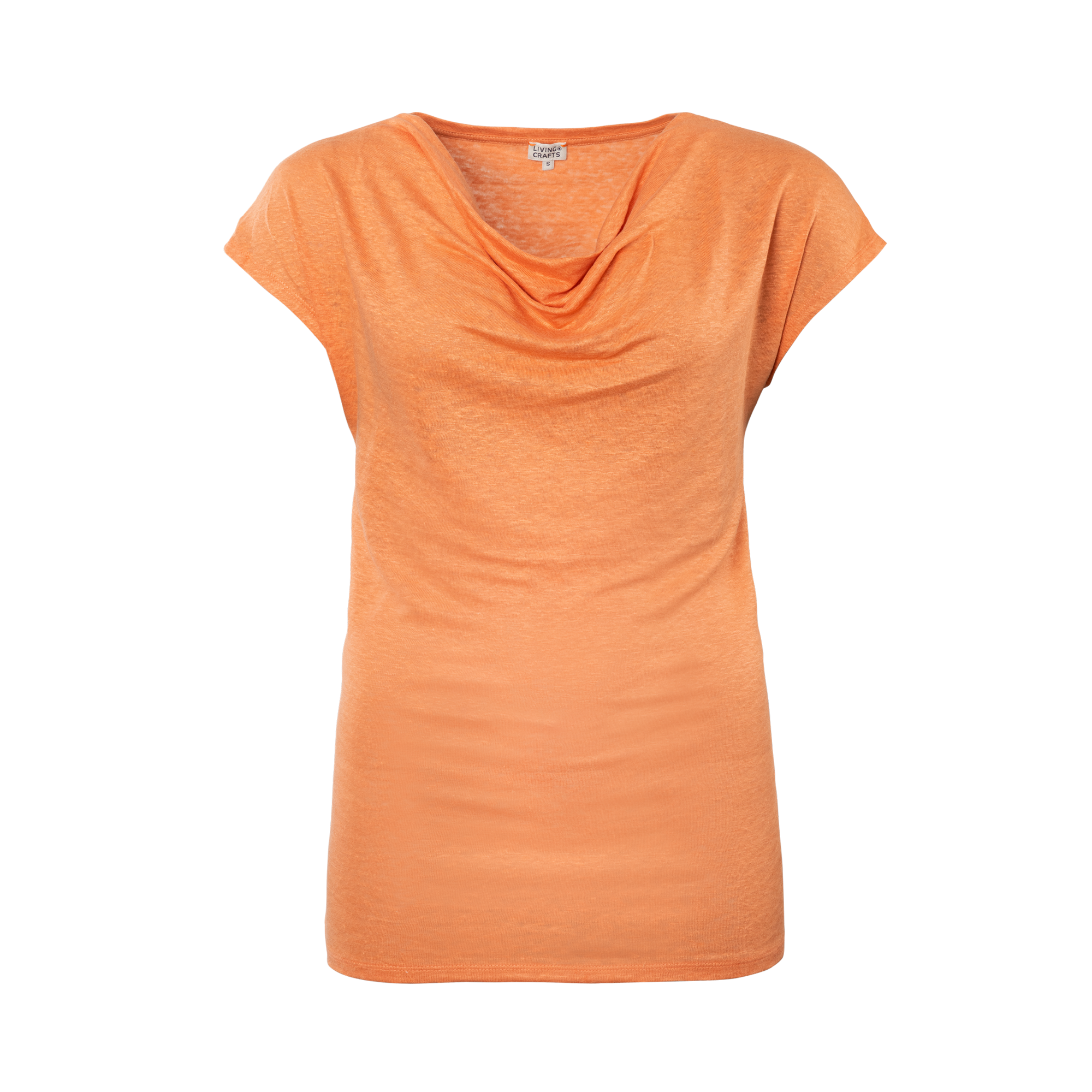 Linen Cowl Neck T-shirt: Womens