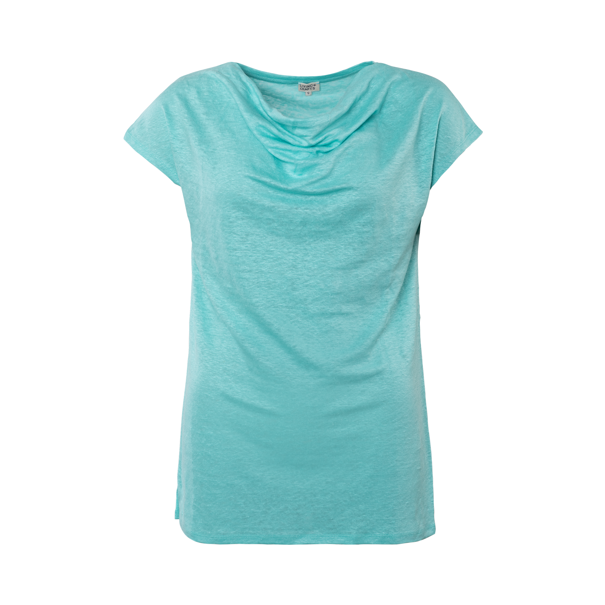 Linen Cowl Neck T-shirt: Womens