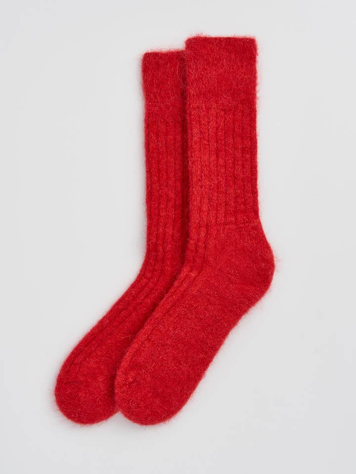 Alpaca Ultra Soft Ribbed Bed Socks