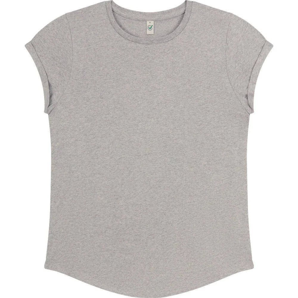 Organic Cotton Rolled Sleeve T-shirt: Womens