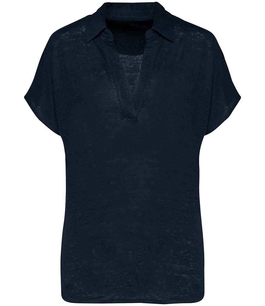 Linen Polo Shirt: Womens