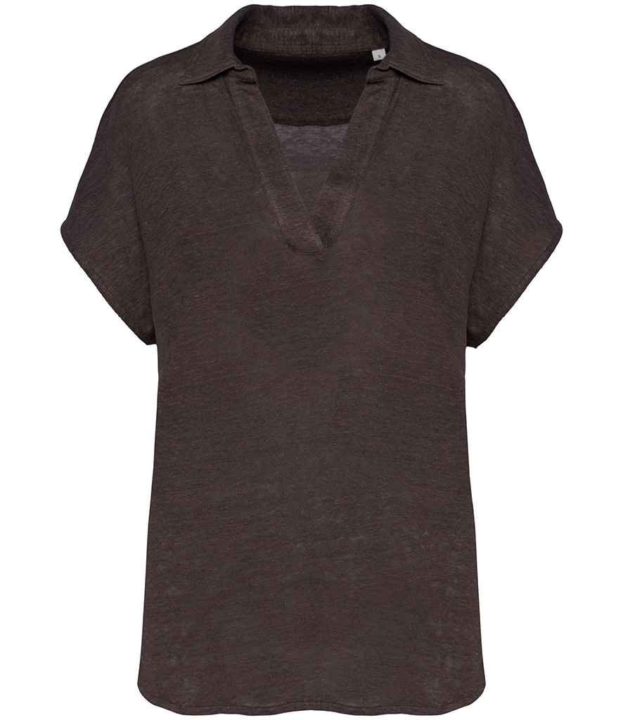 Linen Polo Shirt: Womens