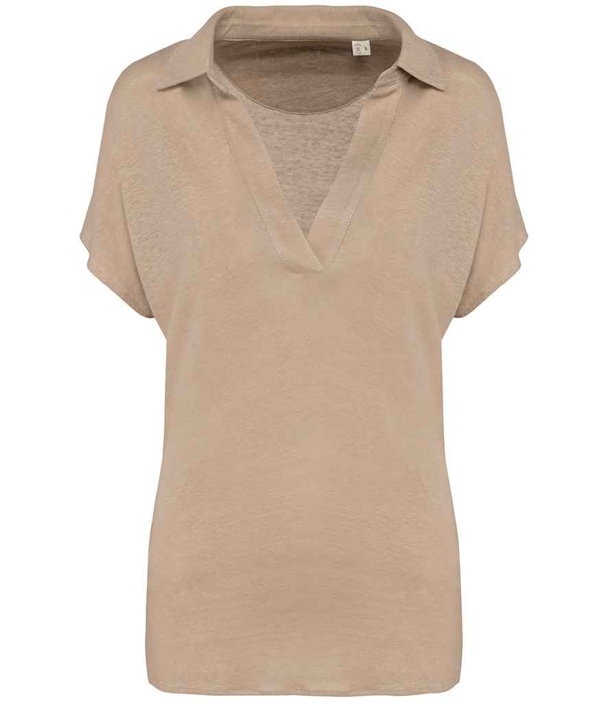 Linen Polo Shirt: Womens