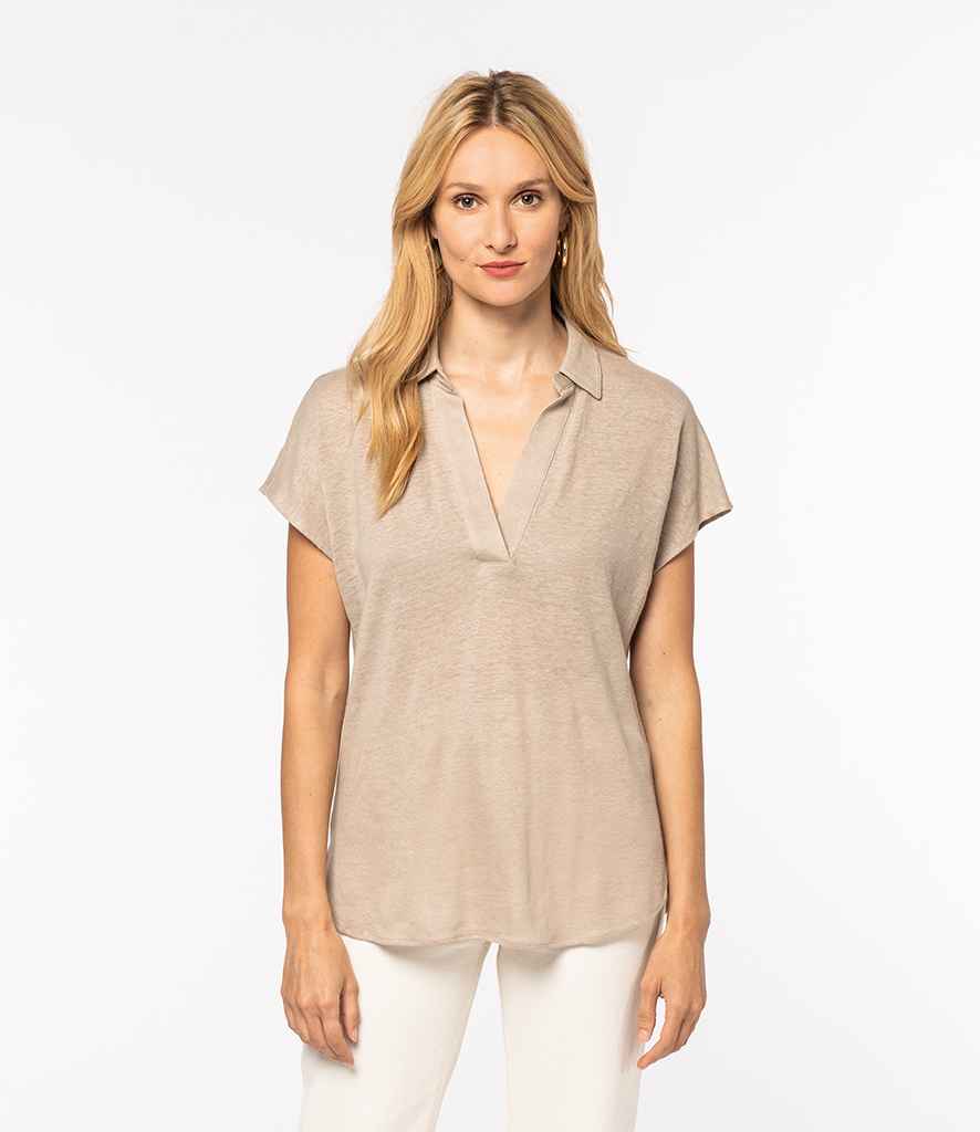 Linen Polo Shirt: Womens
