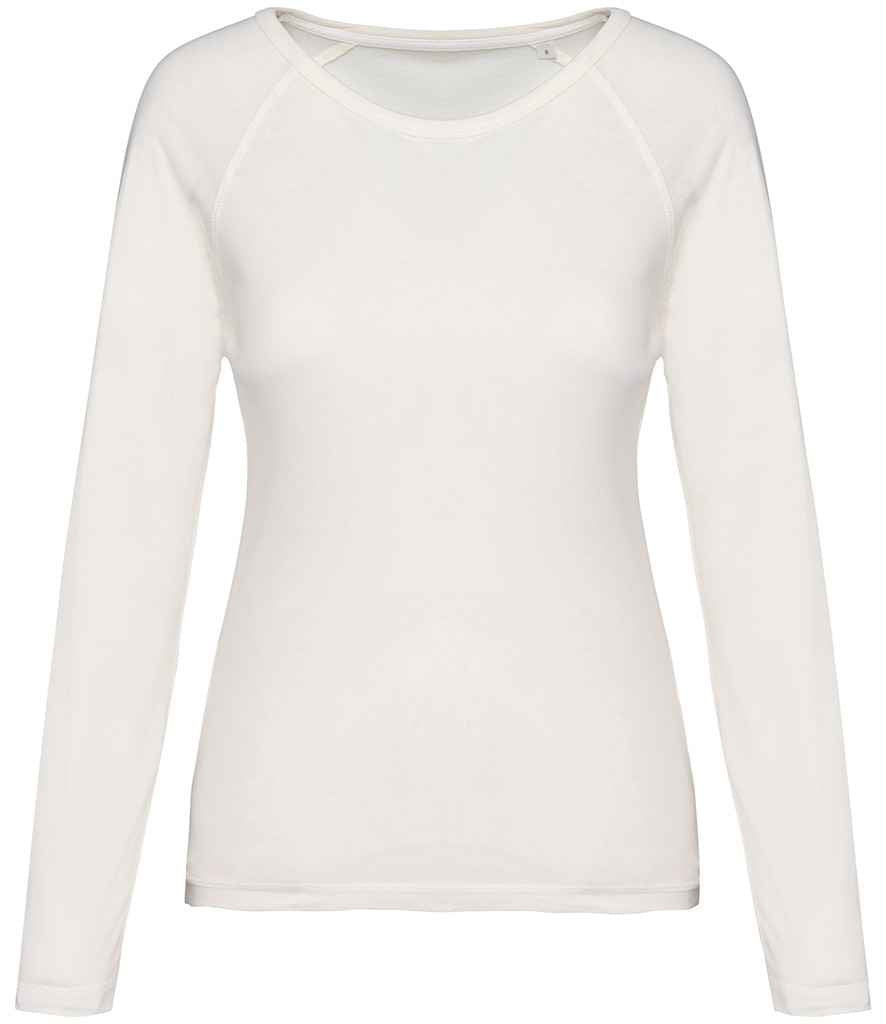 Organic Raglan Long Sleeve Washed T-Shirt: Womens