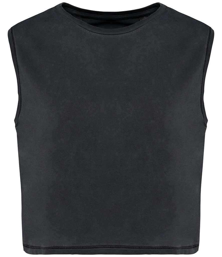 Organic Faded Cropped Tank Top: Womens