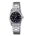 Casio Woman's Analogue Stainless Steel Easy Reader Black Dial Watch - LTP-V001D-1BUDF