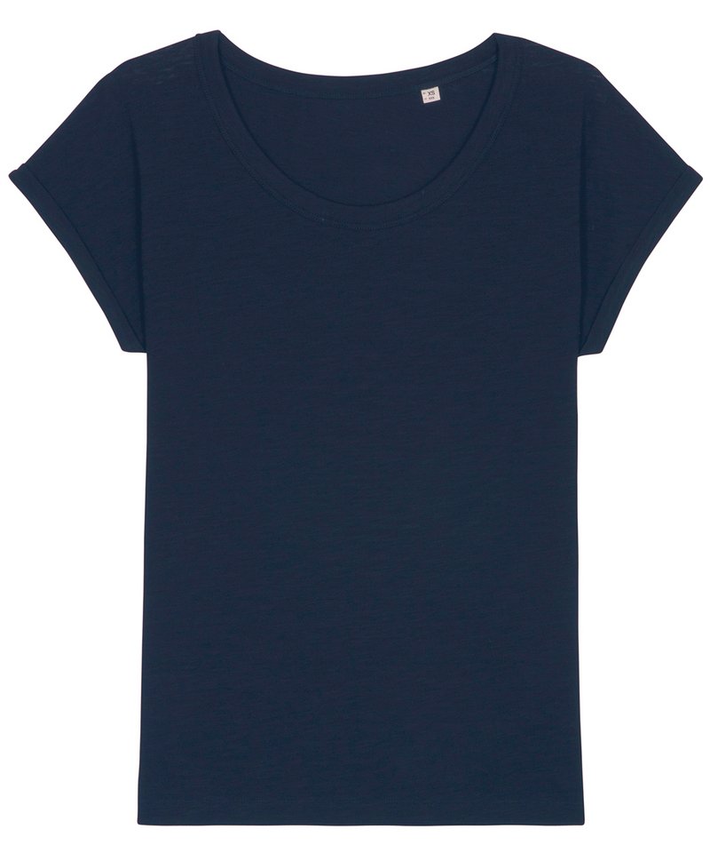 Organic Slub Rolled Sleeve T-shirt Womens