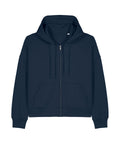 Organic Dropped Shoulder Zipped Hoodie: Womens