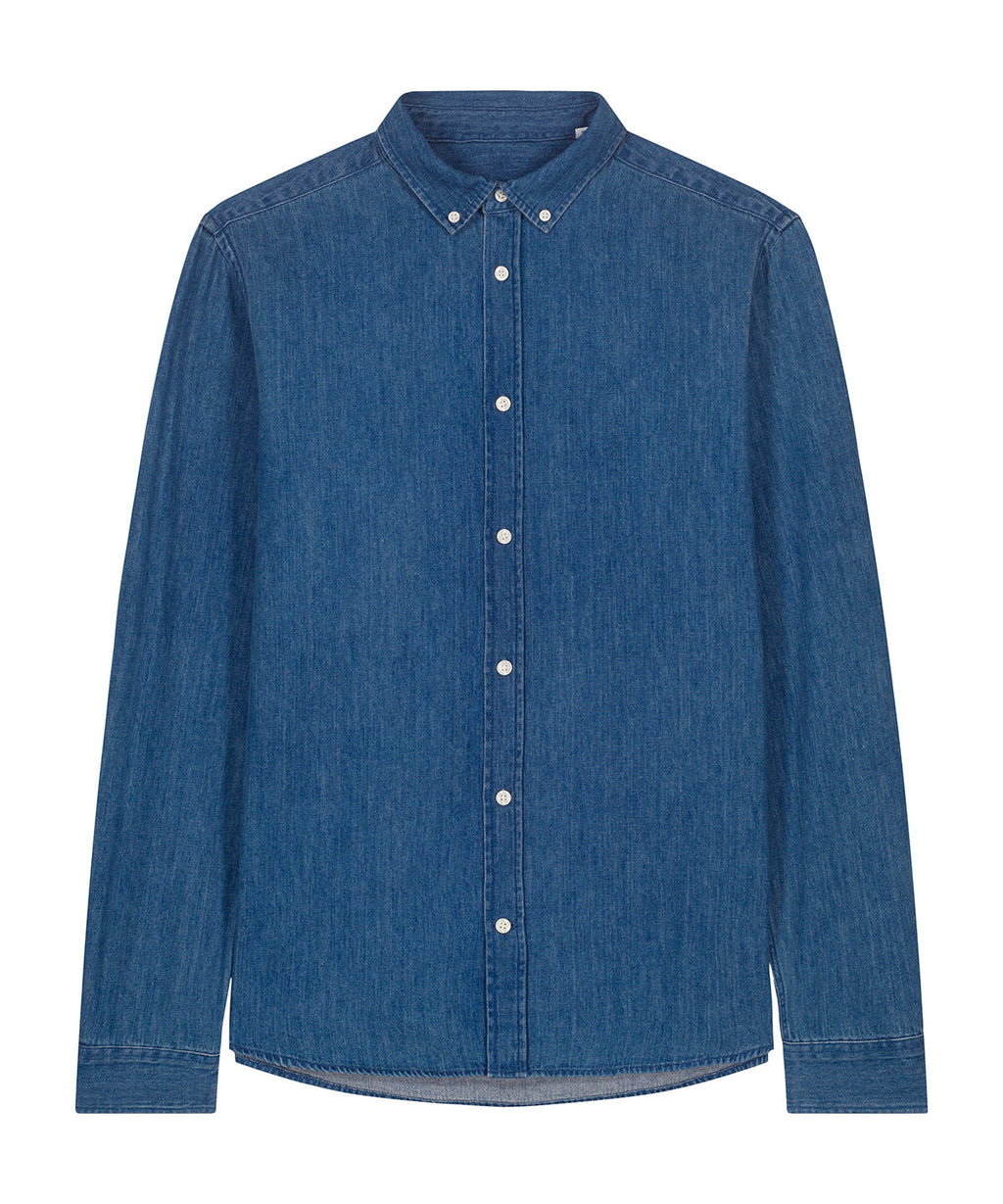 Organic Cotton Long Sleeve Denim Shirt: Mens