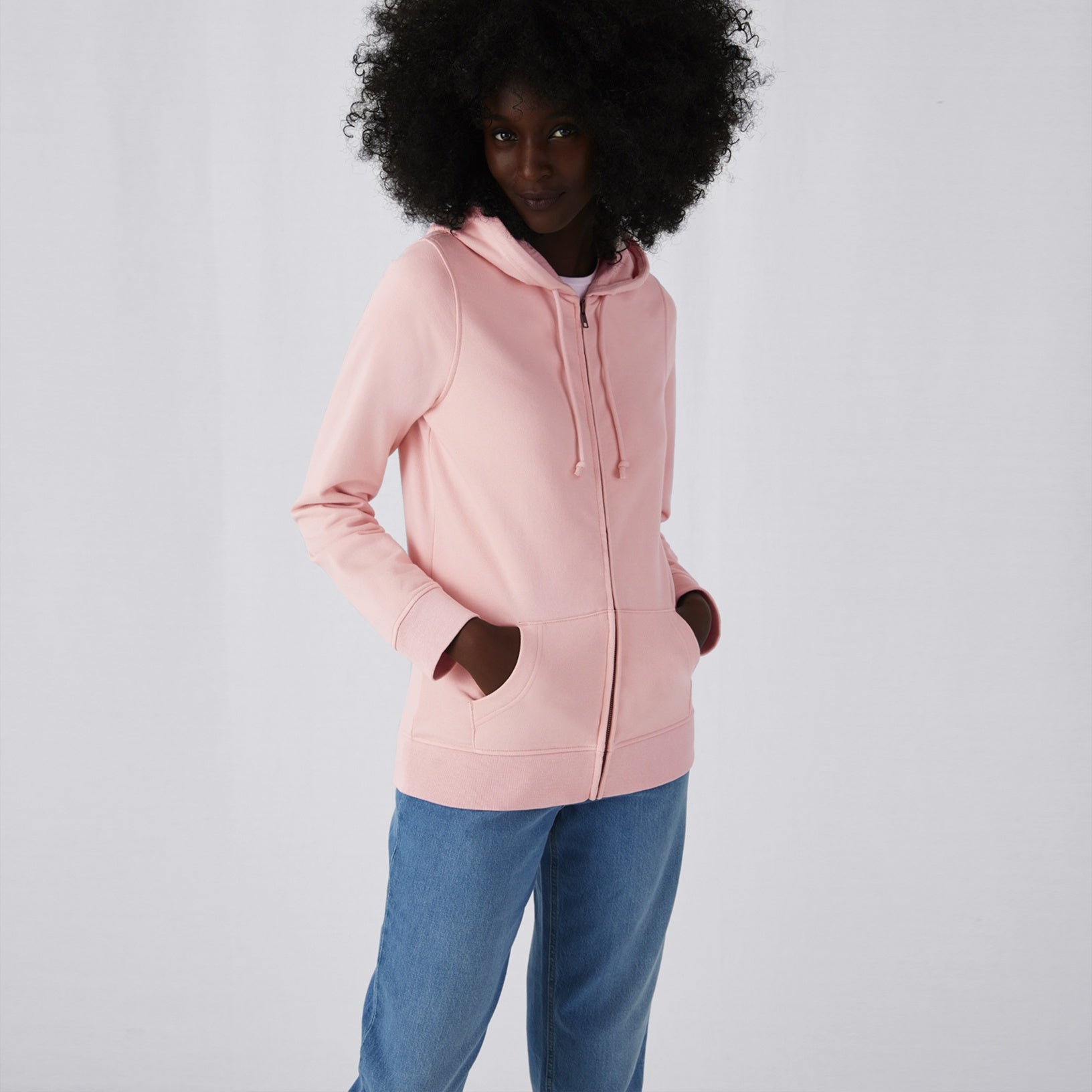 Organic Essential Zipped Hoodie: Womens