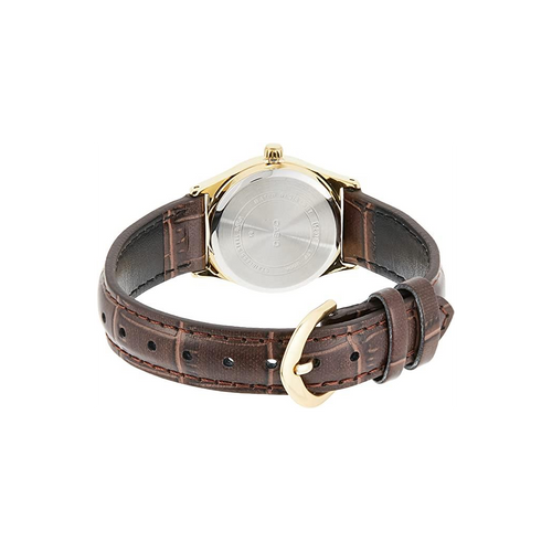 Casio Ladies Analogue Leather Strap Watch - LTP-V006GL-9BUDF