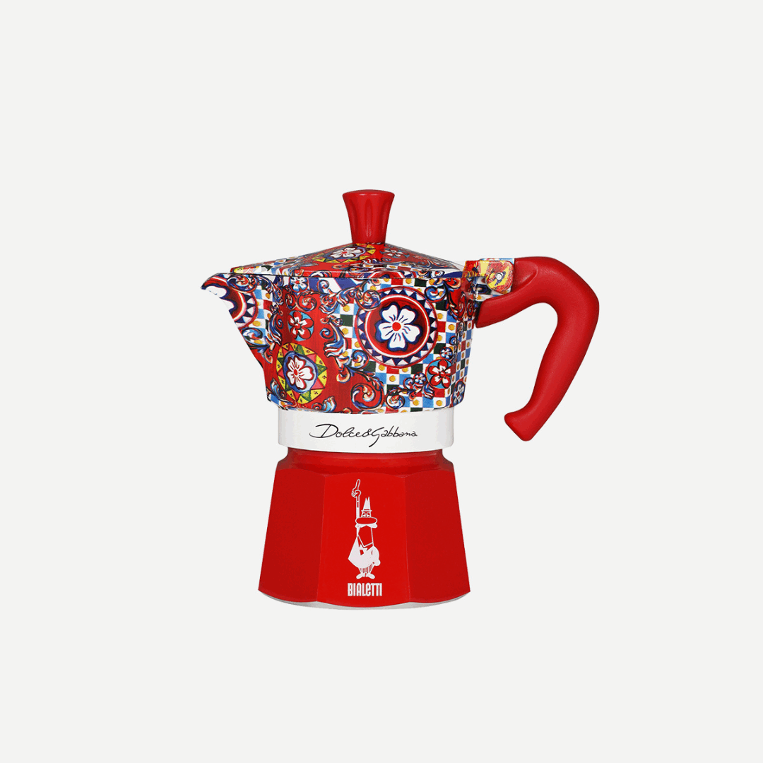 Bialetti X Dolce&Gabbana Sicilian Cart Gift Set (Moka 2 Cup, 2 Cups & Gold Stirrers)