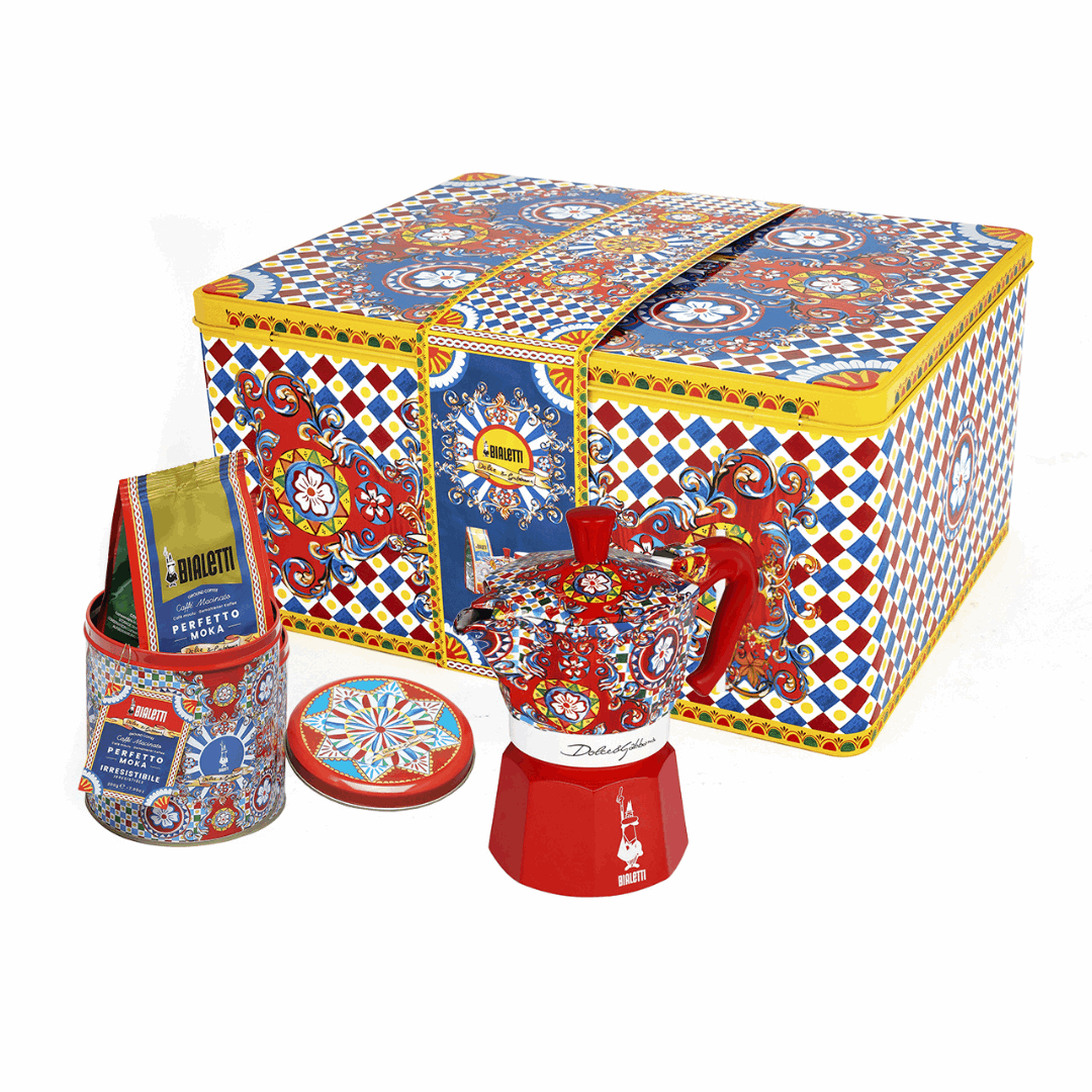 Bialetti X Dolce&Gabbana Sicilian Cart Gift Set (Moka 3 Cup and Coffee)