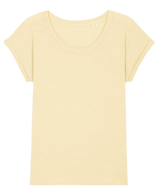 Organic Slub Rolled Sleeve T-shirt Womens