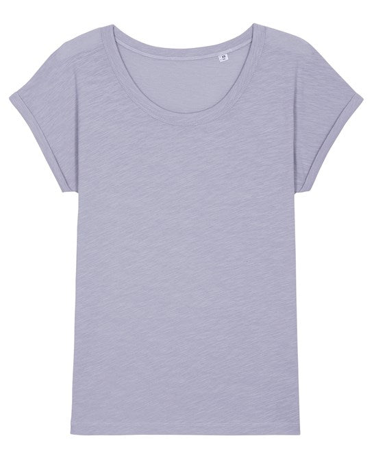 Organic Slub Rolled Sleeve T-shirt Womens